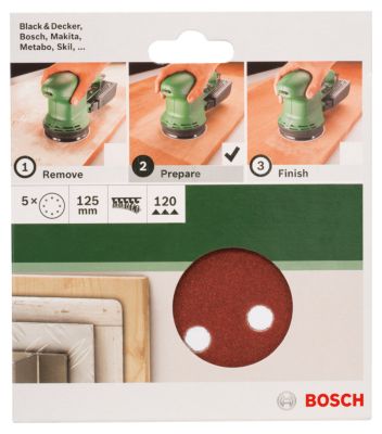 5 disques abrasifs Bosch VELCRO ⌀125 mm grain 120