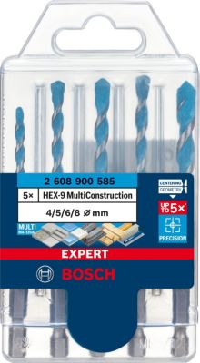 5 forets multi-matériaux Bosch pro Hex-9 Expert Ø.4/5/6/8 mm
