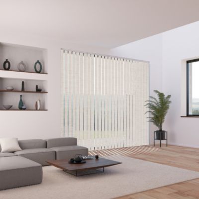 5 lamelles verticales orientables 89mm pour store californien beige paille sans chaînette H.260cm, Madeco