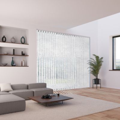 5 lamelles verticales orientables 89mm pour store californien blanc paille sans chaînette H.260cm, Madeco