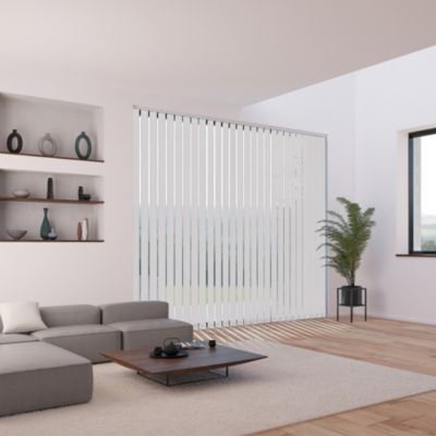 5 lamelles verticales orientables 89mm pour store californien blanc sans chaînette H.260cm, Madeco Screen