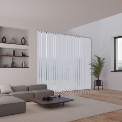 5 lamelles verticales orientables 89mm pour store californien blanc sans chaînette H.260cm Madeco