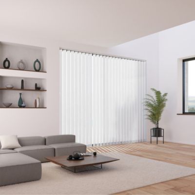 5 lamelles verticales orientables 89mm pour store californien en voile blanc sans chaînette basse H.260cm Madeco