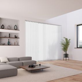 5 lamelles verticales orientables 89mm pour store californien en voile blanc sans chaînette basse H.260cm Madeco