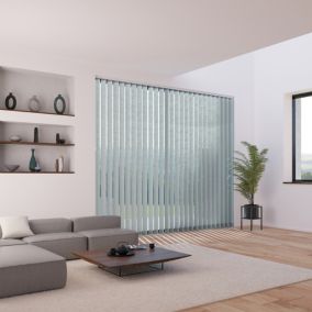 5 lamelles verticales orientables 89mm pour store californien en voile gris clair sans chaînette basse H.260cm Madeco