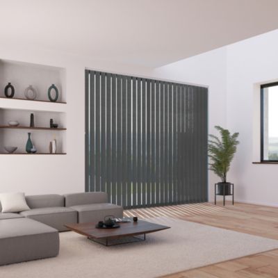 5 lamelles verticales orientables 89mm pour store californien gris chiné sans chaînette H.260cm, Madeco Screen