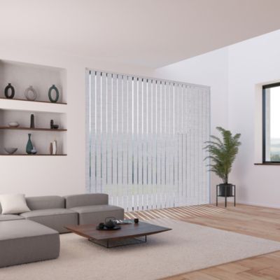 5 lamelles verticales orientables 89mm pour store californien gris chiné sans chaînette H.260cm, Madeco