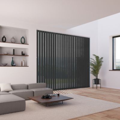 5 lamelles verticales orientables 89mm pour store californien noir sans chaînette H.260cm, Madeco Screen