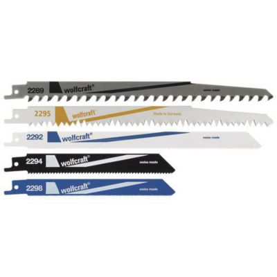 5 lames de scie sabre Wolfcraft 3599000 - assortiment 5 pièces