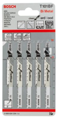 5 lames de scie sauteuse BIM Bosch dur T101BF