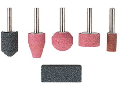 5 meules Wolfcraft pour perceuse + pierre de finition