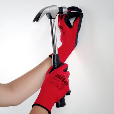 5 paires de gants en maille à revêtement latex Site Taille 8 (M)