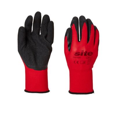 5 paires de gants en maille à revêtement latex Site Taille 9 (L)