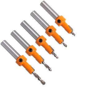 5 Pièces 8mm Foret Chanfrein à Bois Chanfrein Compteur, Forets Fraisés à Chanfreiner pour le Travail du Bois, avec Clé Hexagonale