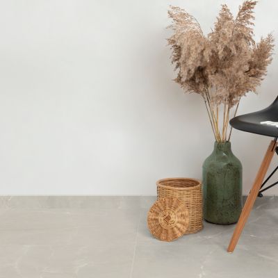5 plinthes en carrelage effet marbre gris L.61 x l.7,5 cm Stone