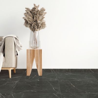 5 plinthes en carrelage effet marbre noir L.61 x l.7,5 cm Stone