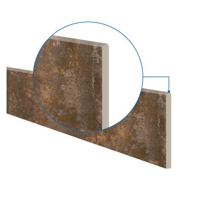 5 Plinthes en grès cérame émaillé effet béton cuivré mat L.60 x l.7 cm x ép.8 mm, Malt