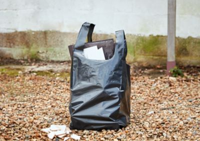 5 sacs à gravats ultra-résistants noir 50L