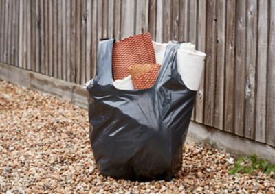 5 sacs à gravats ultra-résistants noir 70L