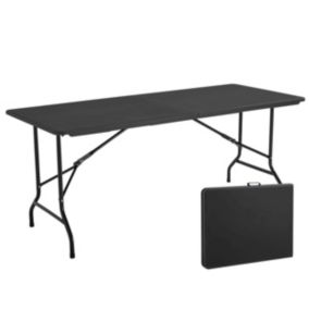 5 Tables pliantes de camping 8 places noire - 180cm x 74cm x 75cm   Oviala