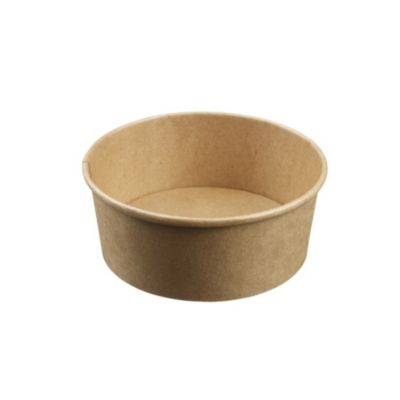 50 Boîtes à Salade Rondes 750 ml D.150 x Ht.60 mm en Kraft (Sans Couvercle) - D-Work