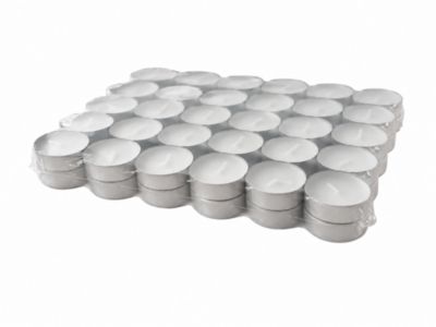 50 bougies blanches chauffe-plat 4h Ornami