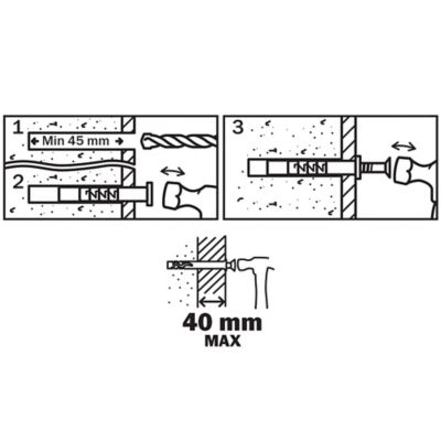 50 chevilles à frapper Diall nylon CS PZ Ø8x80mm