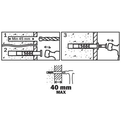 50 chevilles à frapper Diall nylon MSH PZ Ø8x80mm