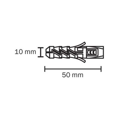 50 chevilles Diall nylon CL Ø10x50mm