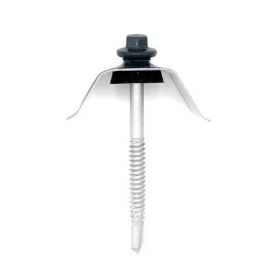 50 Kits de Fixation Sommet d'Onde pour Tôle Axel Rouge Tuile RAL 8012 6.3 x 75 mm support acier