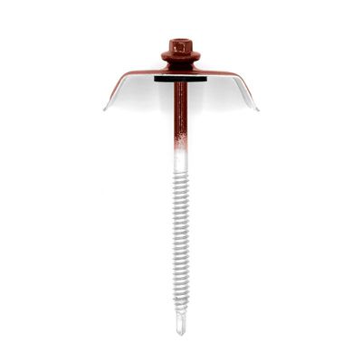 50 Kits de Fixation Sommet d'Onde pour Tôle Elda Rouge Tuile RAL 8012 6.3 x 100 mm support bois