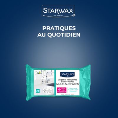 50 lingettes nettoyantes désinfectantes