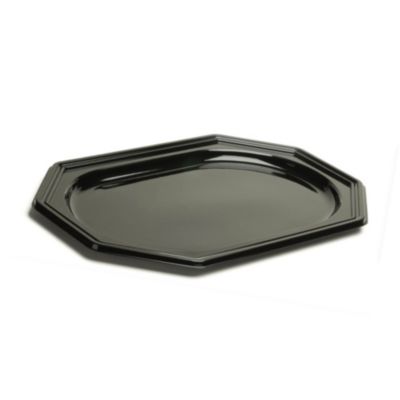 50 Plateaux de Présentation Octogonaux Noir 27 x 19 cm Robustes et Élégants en  PET - D-Work
