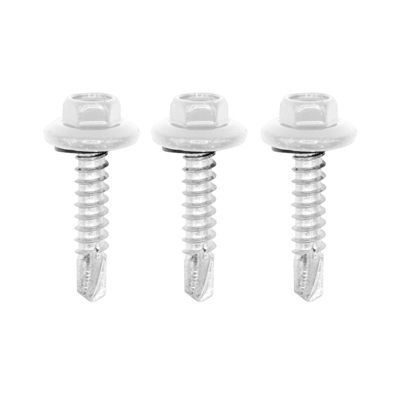 50 vis de fixation en plage pour support acier 5.5x25 Blanc RAL 9010
