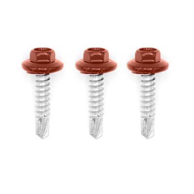 50 vis de fixation en plage pour support acier 5.5x25 Rouge Tuile RAL 8012