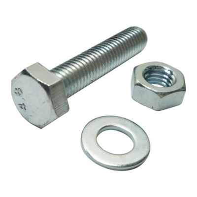 500 boulons tête héxagonale avec écrous et rondelles - assortiment