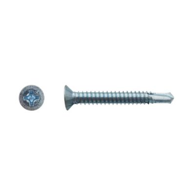 500 Vis Autoperceuses Tête Fraisée Phillips 3.9 x 45 mm - DIN 7504 O - Zingué blanc - D-Work