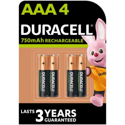 Pile rechargeable AAA (LR03) Duracell 750Mah, lot de 4
