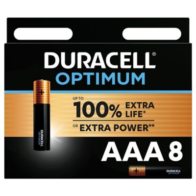 Pile alcaline AAA (LR03) Duracell Optimum, lot de 8