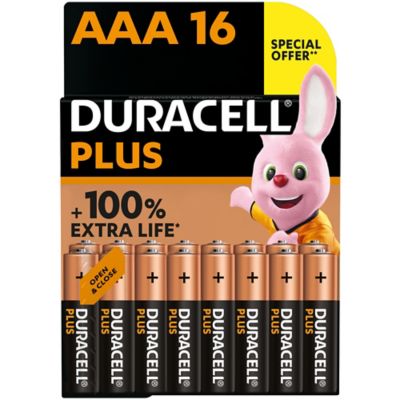 Pile alcaline AAA (LR03) Duracell Plus, lot de 16