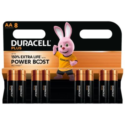 Piles alcaline AA LR6 Duracell Plus Powerboost - lot de 8