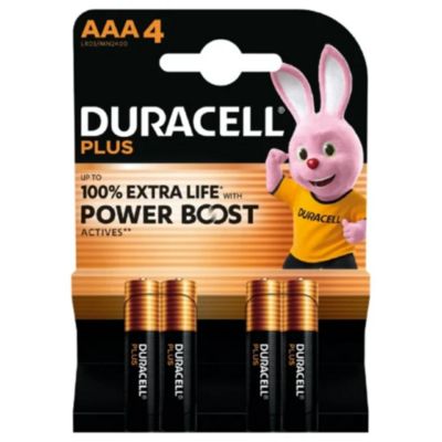 Piles alcaline AAA LR3 Duracell Plus Powerboost - lot de 4