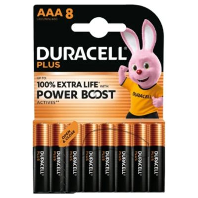 Piles alcaline AAA LR3 Duracell Plus Powerboost - lot de 8