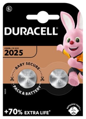 Pile au lithium CR2025 Duracell, lot de 2
