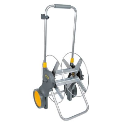 HOZELOCK Grand dévidoir chariot nu métallique qui permet de se déplacer facilement dans le jardin