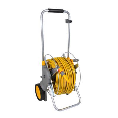 Dévidoir chariot métal avec 30m de tuyau d'arrosage diamètre 19mm HOZELOCK