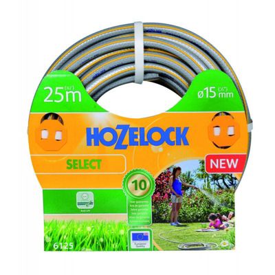 Tuyau d'arrosage Hozelock Select anti UV bandes 3D jaunes 15mm 25m