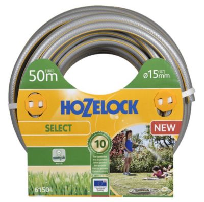 Tuyau d'arrosage Hozelock Select anti UV bandes 3D jaunes diamètre 15mm 50m