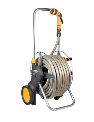 Chariot métal équipé avec tuyau d'arrosage Hozelock 19 mm L.40 m