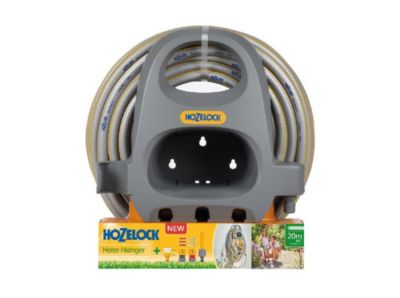 HOZELOCK Porte tuyau à fixation murale + 20m de tuyau de jardin SELECT